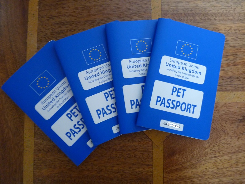 Four British pet passports, now defunct