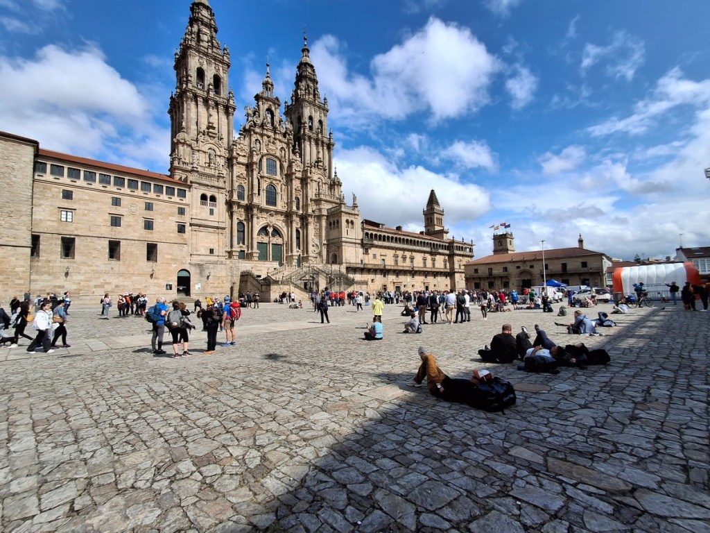 The facade of St. James’ Cathedral, Santiago de Compostela