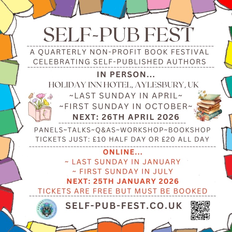 Banner for Self Pub Fest, 25th January 2026 with dates and details which appear in the blog text